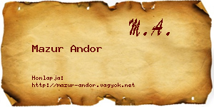 Mazur Andor névjegykártya