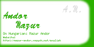 andor mazur business card